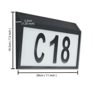 Solar House Number Light New Outdoor Wall Mount Street Sign Induction Lamp LED Address Indicator Light